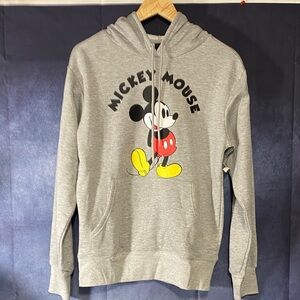 Disney Gray Mickey Mouse Crewneck Sweatshirt with Red and Yellow